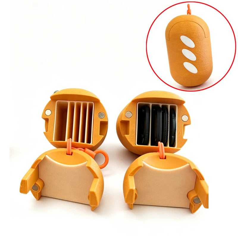 1PCS For DJI Osmo Pocket 4P Filter Storage Case 3-slot/4-slot/5-slot Baguette-Shaped Lens Protective Box Anti-scratch Anti-dent