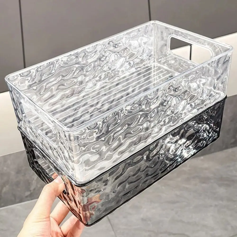 Transparent Desktop Storage Basket Glacier Texture Stackable Snack Sundries Organizer Large Capacity