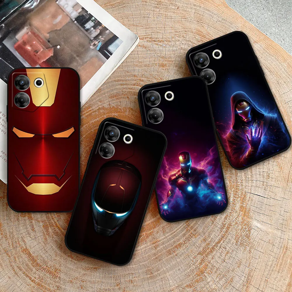 

Marvel Iron Man Logo Phone Case For Infinix Tecno Camon 20 19 16 Pova 6 5 4 Neo 2 Smart 8 7 6 Zero 30 20 8 Pro Shockproof Cover