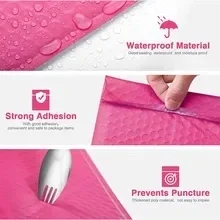 Imagem -02 - Bolha Acolchoada Mailing Envelopes Mailer Poly para Embalagem Auto Selo Bolsa de Envio Novo 100 Pcs Rosa