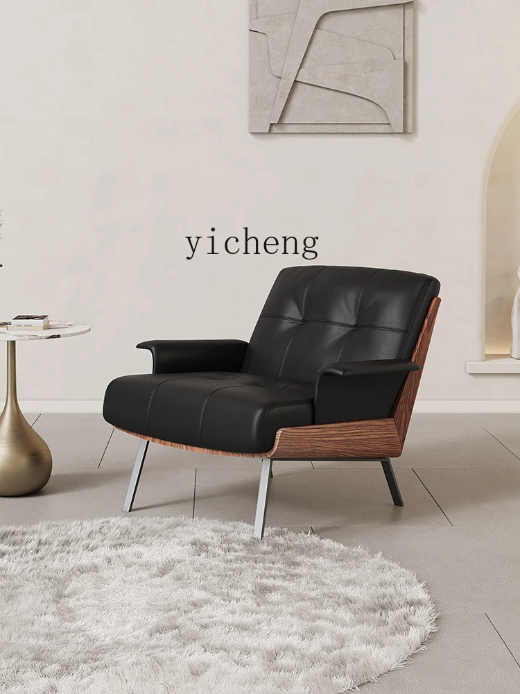 YY  Style Light Luxury Single-Seat Sofa Chair Villa Leather Minimalist Backrest Leisure Chair