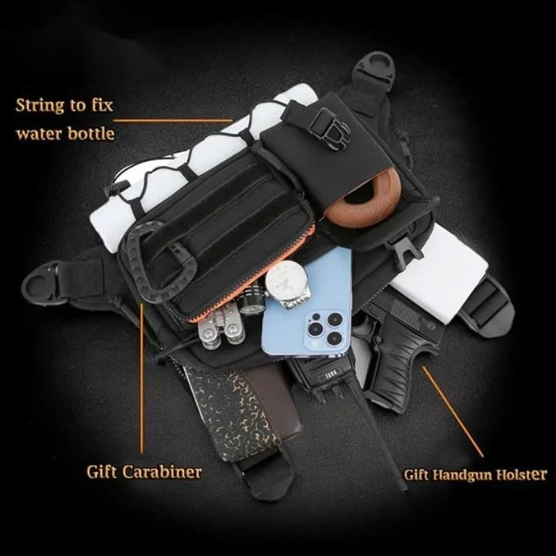 Cycling Hiking Men’s Tactical Chest Bag Outdoor Sports Vest Backpack Multi-Functional Tactical Pack Training Military Style Gear