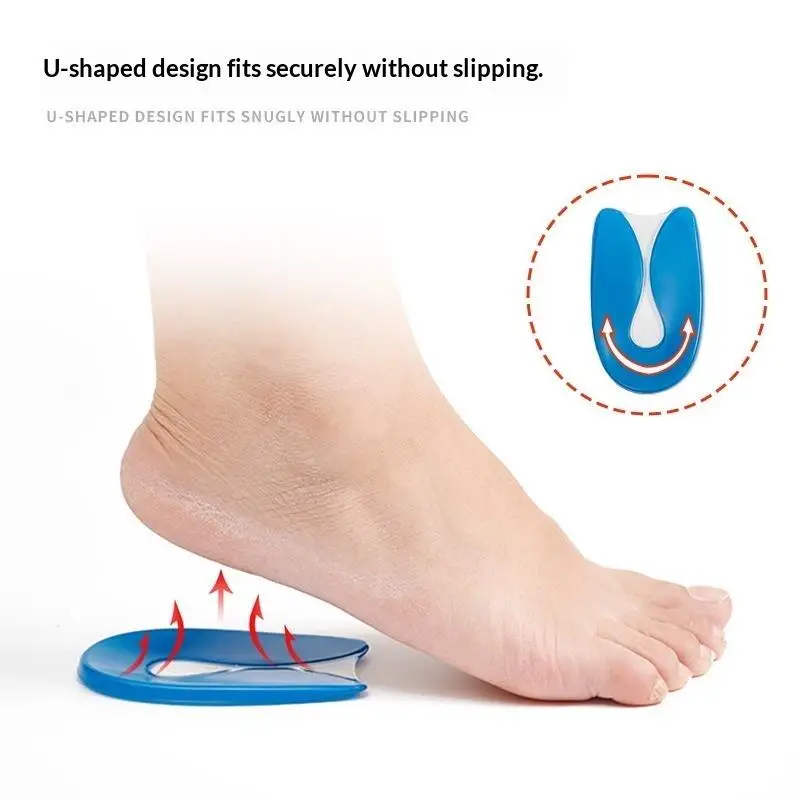 1Pair Silicone Gel Insoles Heel Cushion Soles Relieve Foot Pain Plantar Fasciitis Protectors Spur Support Shoe Pads