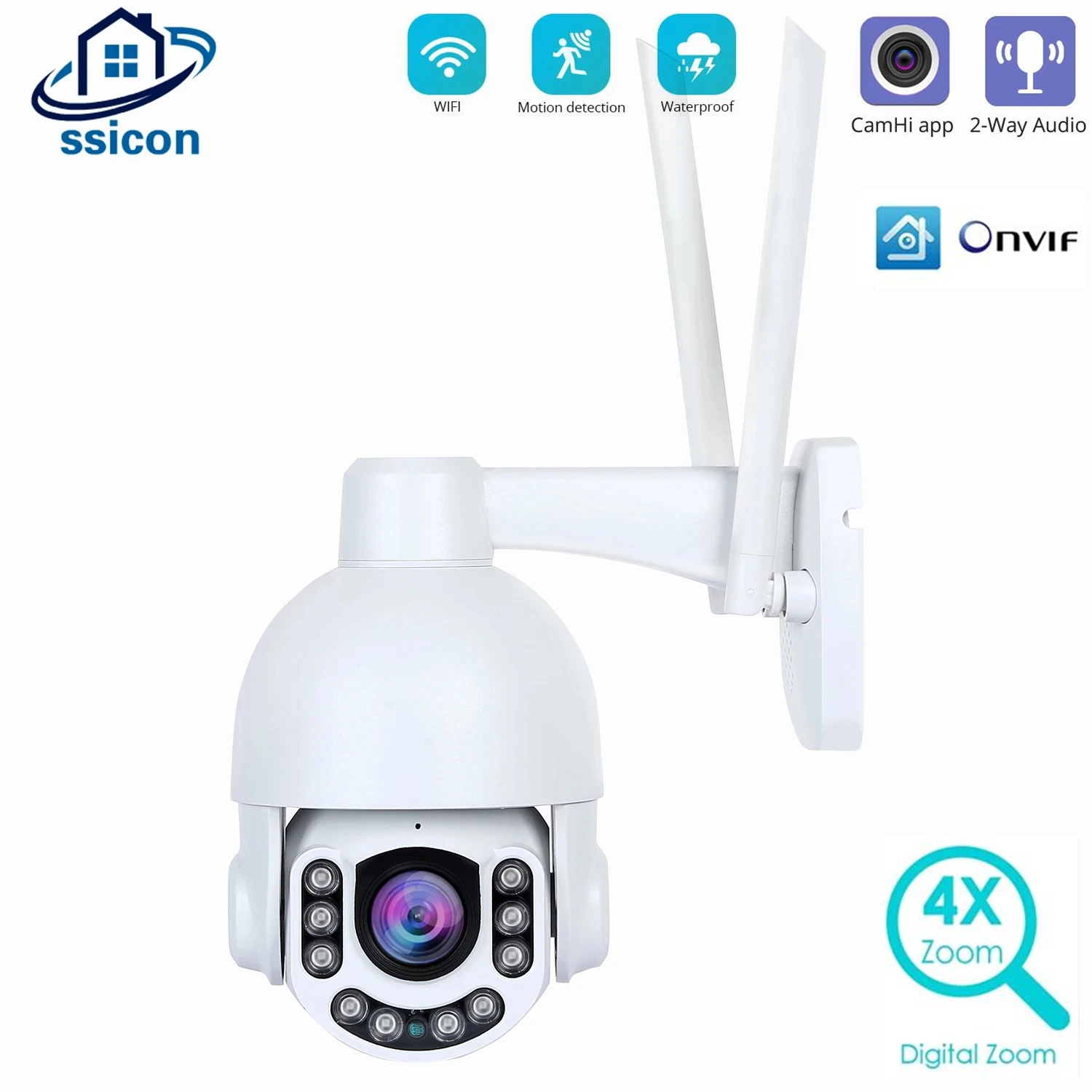 

5MP Outdoor CamHI PTZ WIFI Camera Security Protection Wireless Speed Dome IP Camera Waterproof