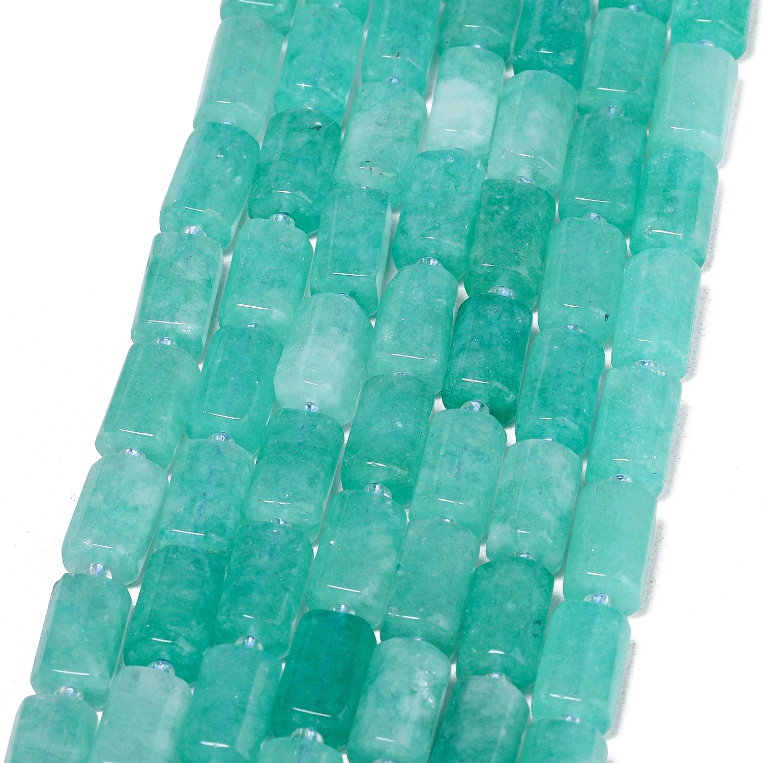 8x12mm Irregular Column Natural Stone Green Chrysoprase Beads Tube Spacer Beads for Jewelry Making DIY Bracelets Accessories