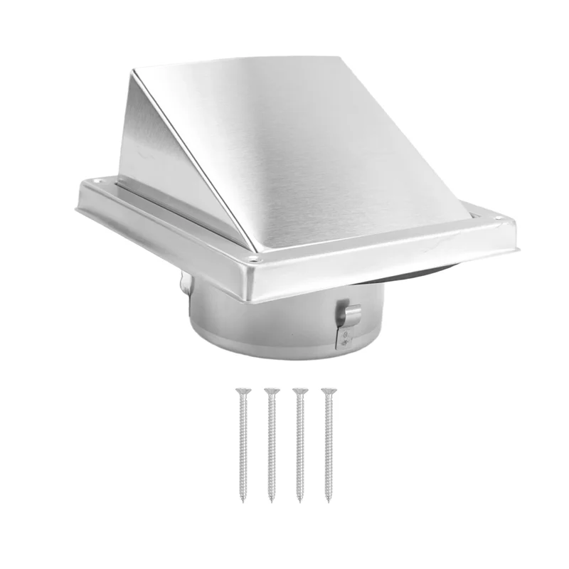 Stainless Steel Vent Cover Outdoor Wall With Cushioned Non Return Flap,External Extractor Wall Vent-AA26