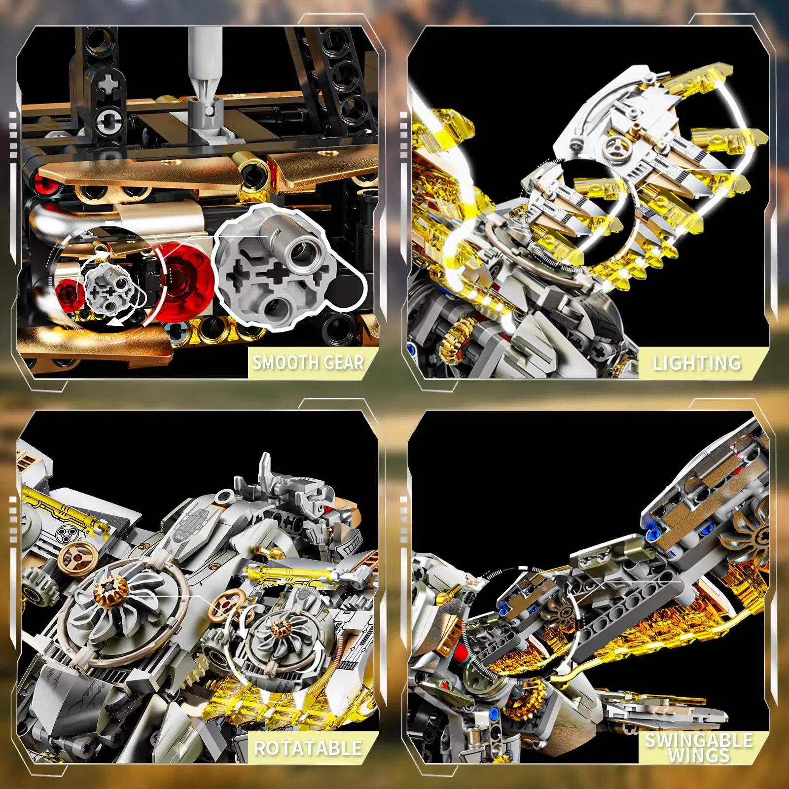 13084 Mechanische Eagle Model 1168 stks Bouwstenen Bricks Set MOC Cyberpunk Eagle met Verlichting Speelgoed voor Kinderen Geschenken