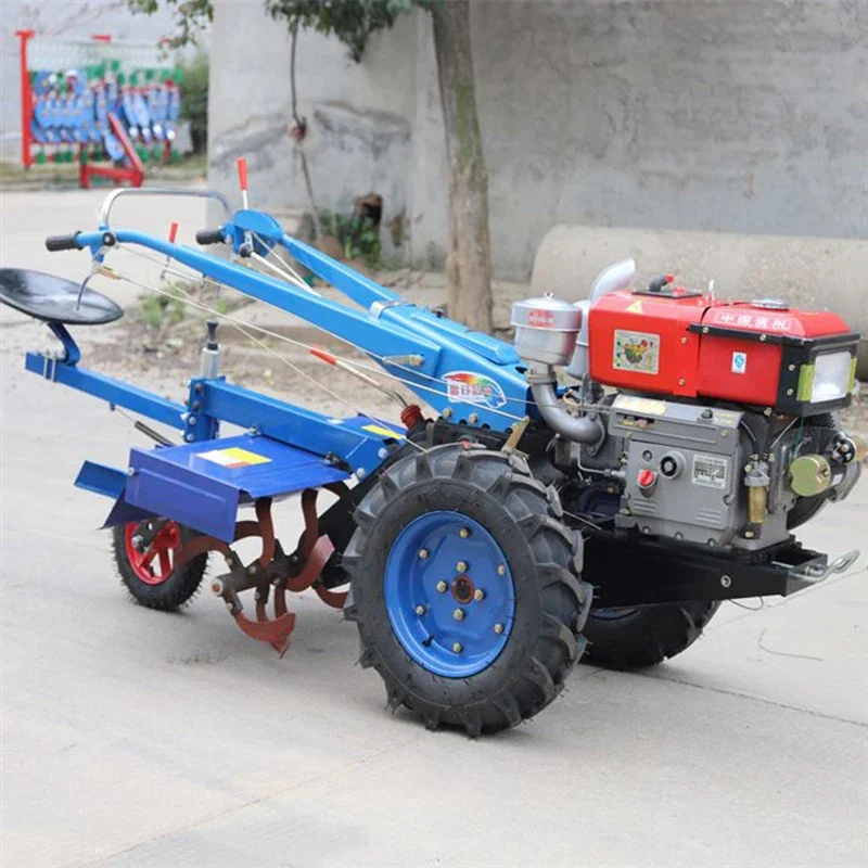 Multipurpose Walking Tractor Rotary Machine Tiller Power Generation Diesel Engine For Sale 15 Horse Riding Electric Motor