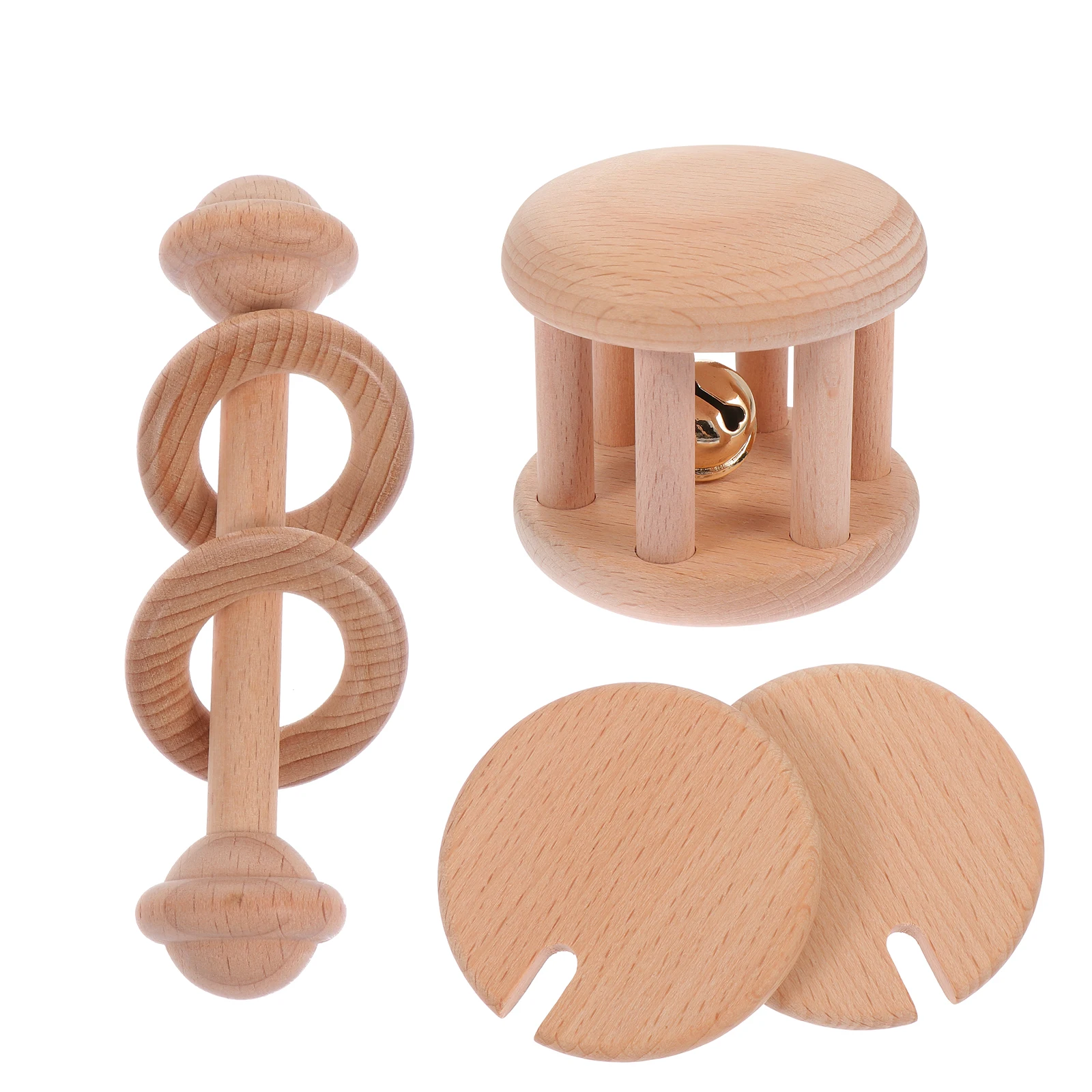 Juguete calmante para entrenamiento de dentición de agarre Molar de madera para bebé, desarrollo de habilidades motoras de mano, 3 uds.