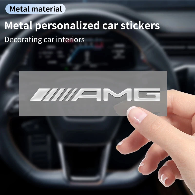 Metal Car Interior Dekoration Stickers For Mercedes Benz AMG A C E Class W201 W210 W108 W204 W205 W203 W211 W124 W177 C180 C200