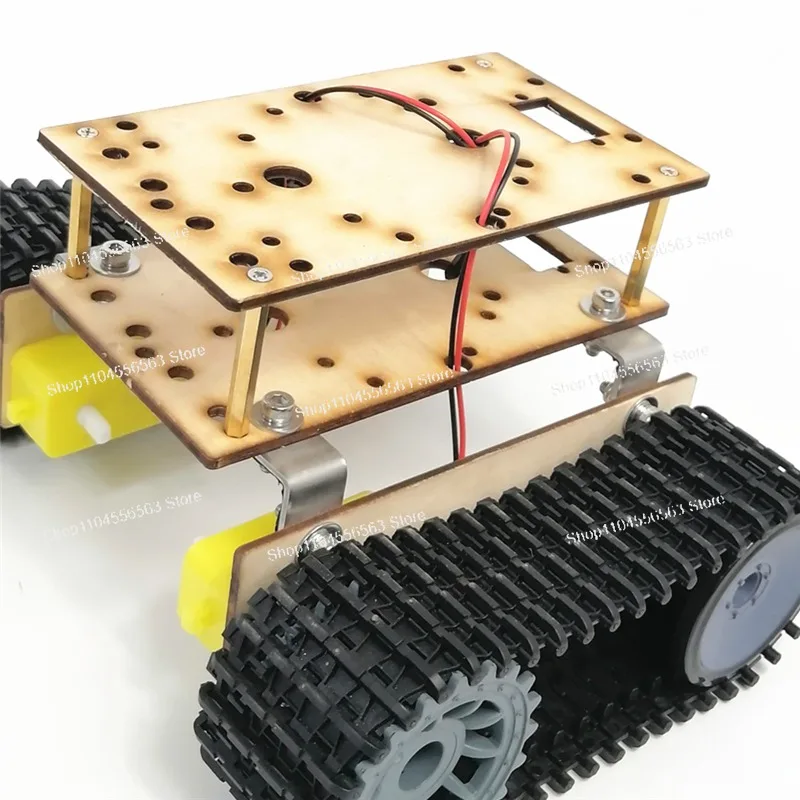 Picture 7: Arduino Robot Tank Chassis, Metal/Wood Double-Layer Crawler Platform for Mobile Robot Projects