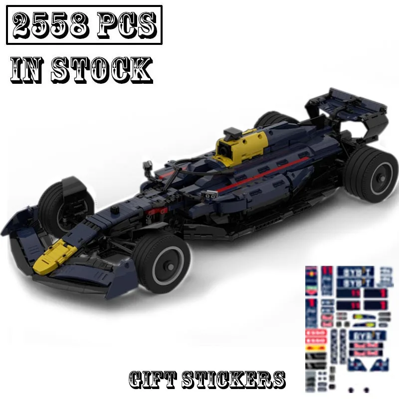 New MOC-104269 SuperRB18 Team Stake 1:8 scale SuperRace Car Model Buiding Kit Creators Block Bricks Kids Toys Birthday Gifts