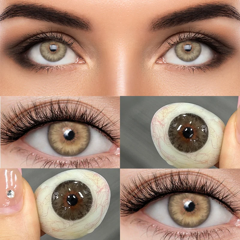 YIMEIghts-Lentilles de contact colorées annuelles, Lentilles de contact bleues, Dépliants, Myopie, Élève de beauté, Haute qualité, Coréen, 1 paire,