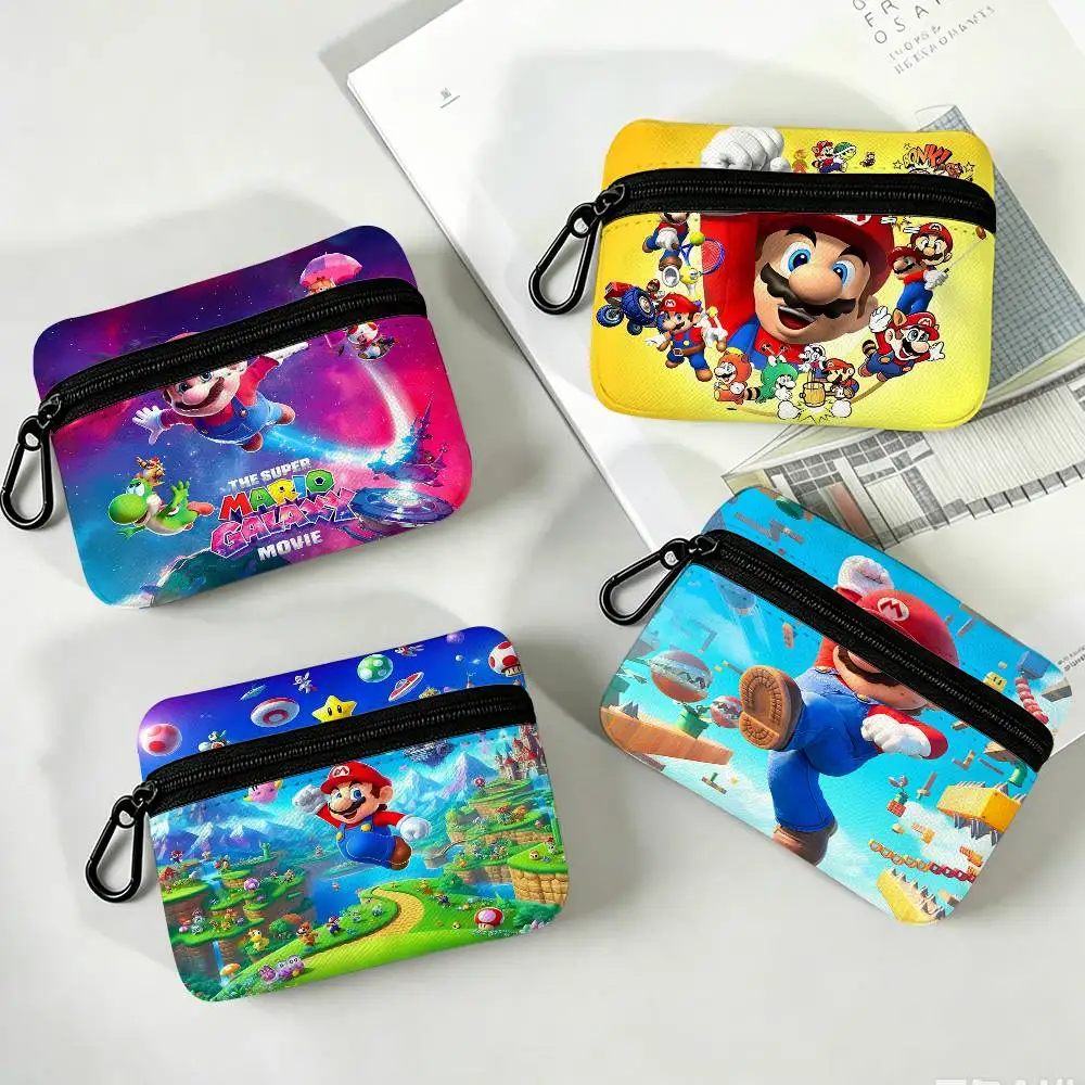 Classic Game M-mario-O Cartoon Wear-resistant Oxford Cloth Coin Purse Portable Backpack Hanging Card Storage Bag