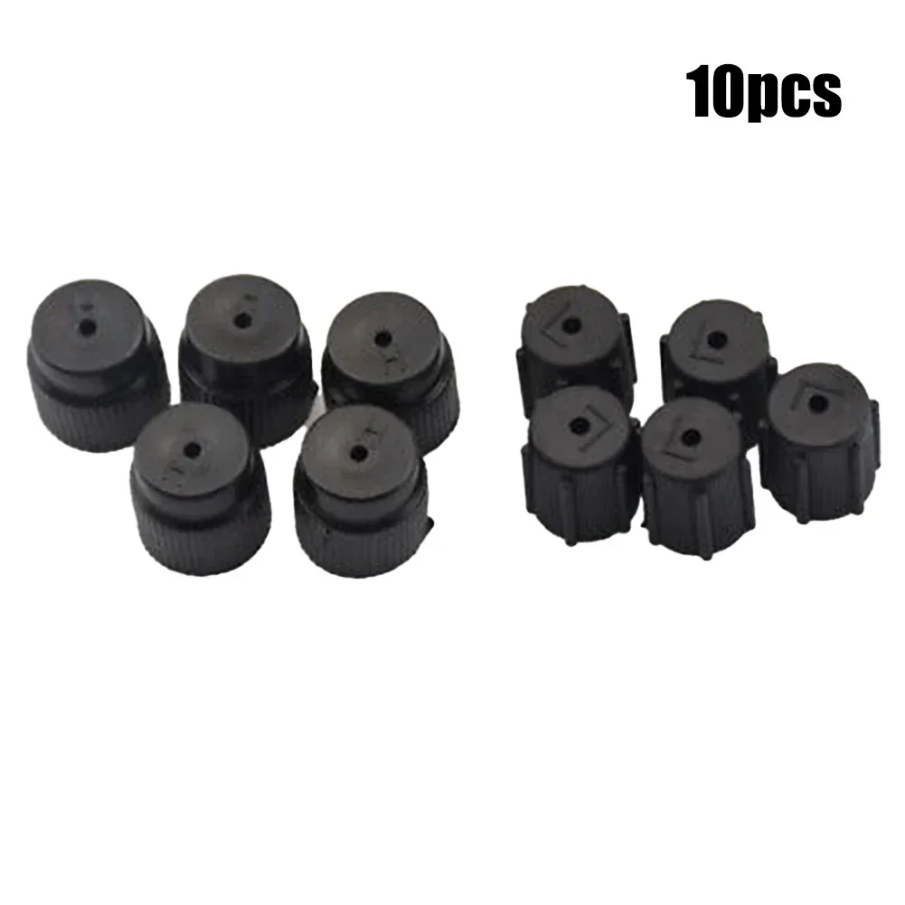 10Pcs/Set R134a Car Air Conditioning Service AC Charging Port Valve Dust Cap 5 High/ Low-Pressure A/C Cap Car Accessories