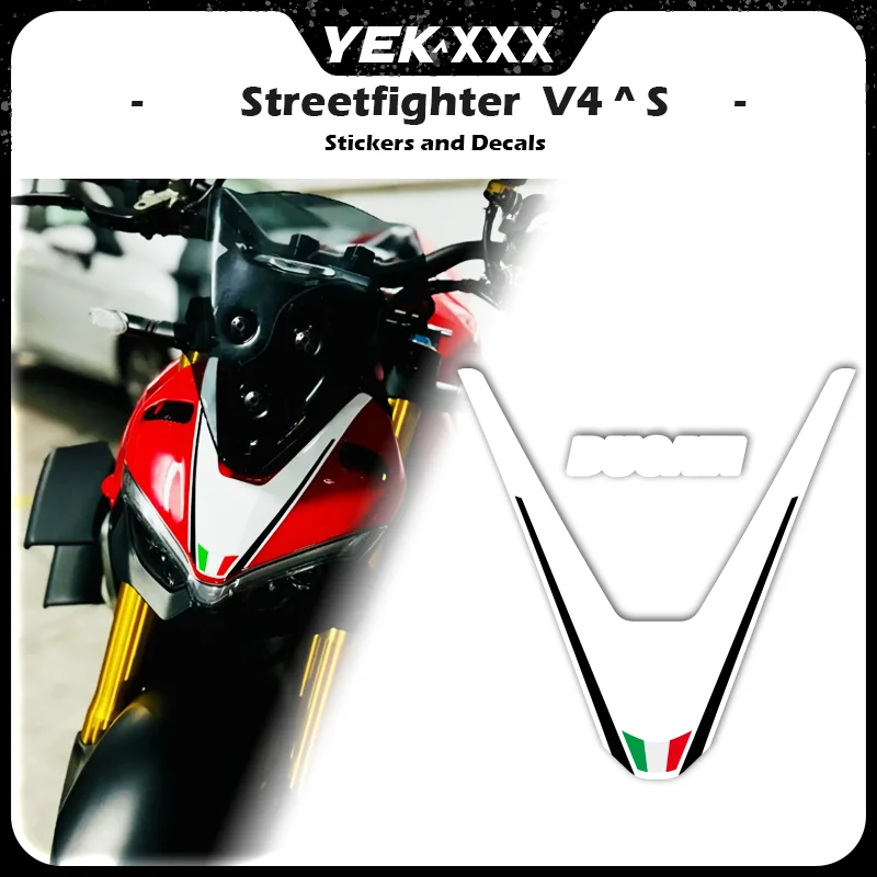 

For Ducati STREEETFIGHTER V4 V4S Street Fighter Headshell Car Head Sticker Decal Tricolor Decal Original Car Custom Replica