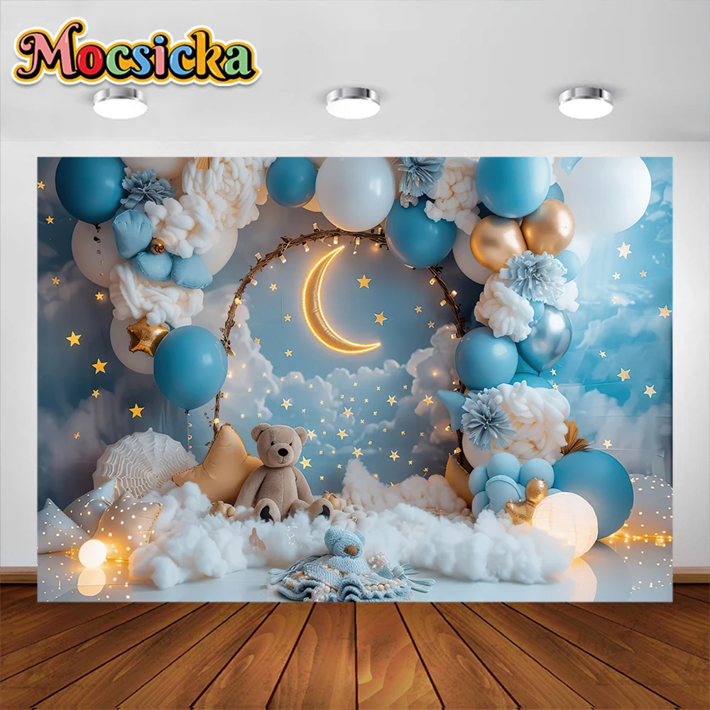 Fondo de fotografía para fiesta de primer cumpleaños de recién nacido, globo colorido para niño y niña, decoración para primer cumpleaños, estudio de fondo para Baby Shower