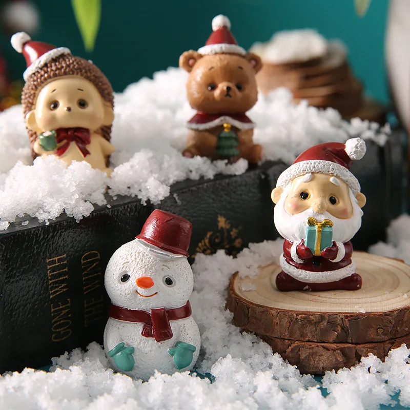 

Creative Christmas Family Resin Ornaments Cartoon Dolls Children's Room Desktop Santa Claus Christmas Decorations
