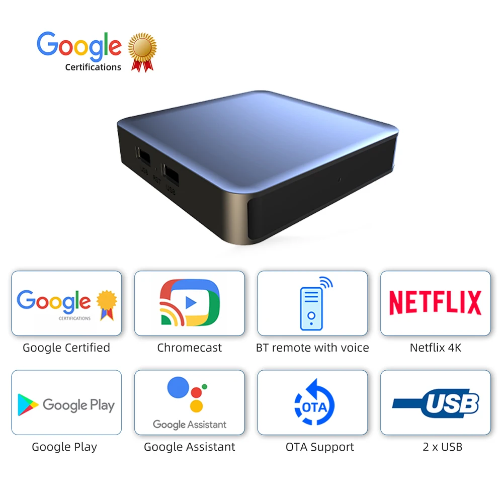 ТВ-приставка Dcolor GD2 S905Y4-B на Android 11 с графическим процессором Mali-G31, декодированием AV1, Dolby Audio, двухдиапазонным Wi-Fi для домашнего кинотеатра