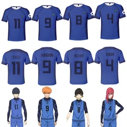 Jersey de futebol japonês original para crianças, bloqueio azul, Isagi Yoichi, Hyoma, Chigiri, Meguru, Bachira, Cosplay Tee, roupas Anime