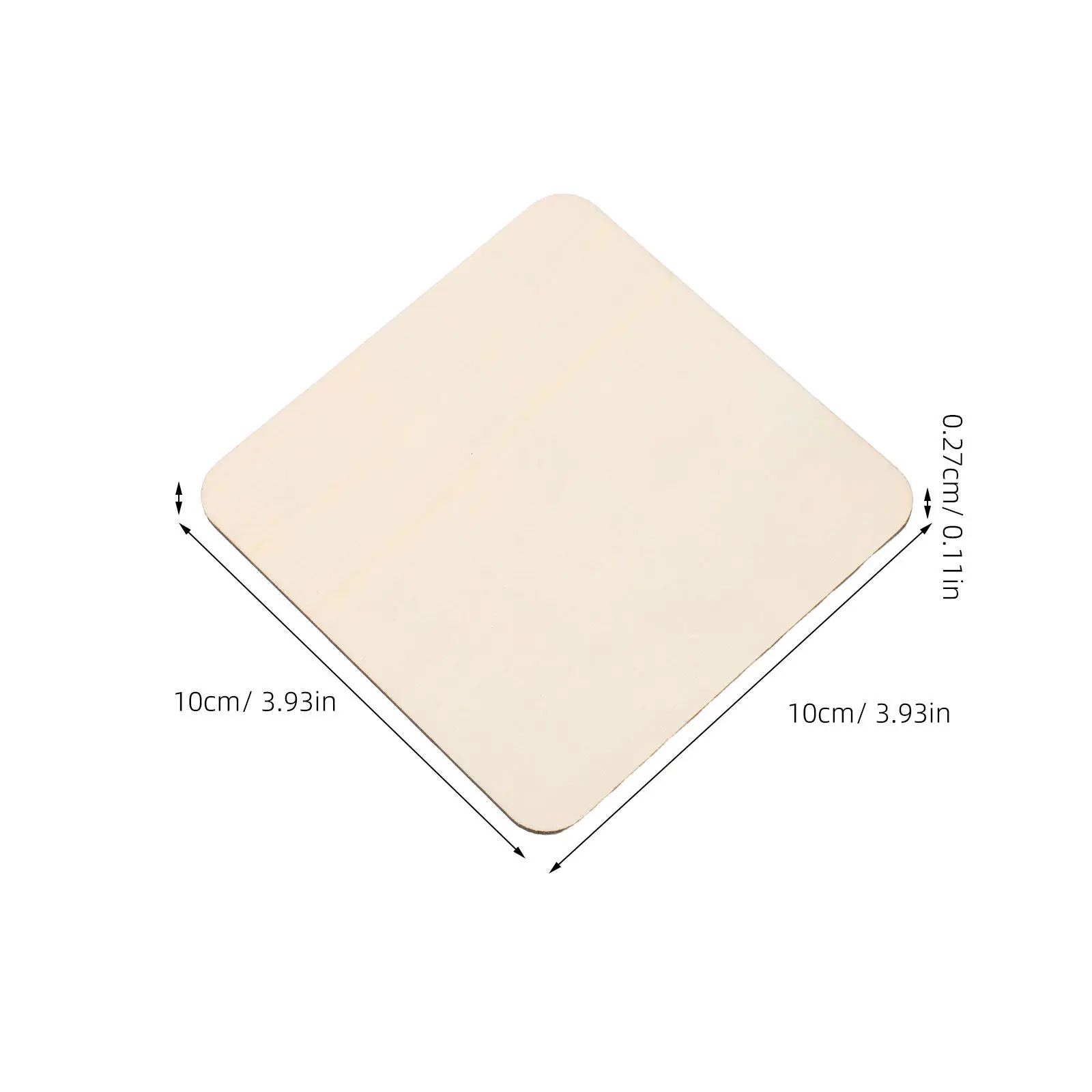 50Pcs Natural Wood Squares Unfinished Smooth DIY Craft Blanks for Painting Engraving Home Decor Ornaments Classroom Projects