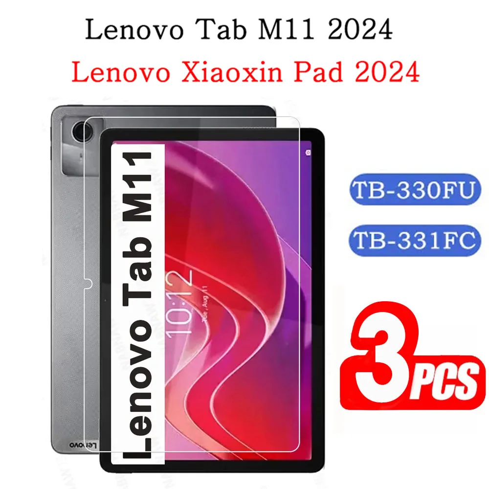 

(3 Packs) Tempered Glass For Lenovo Tab M11 TB-330FU TB-331FC Xiaoxin Pad 11 2024 Anti-Scratch Screen Protector Tablet Film