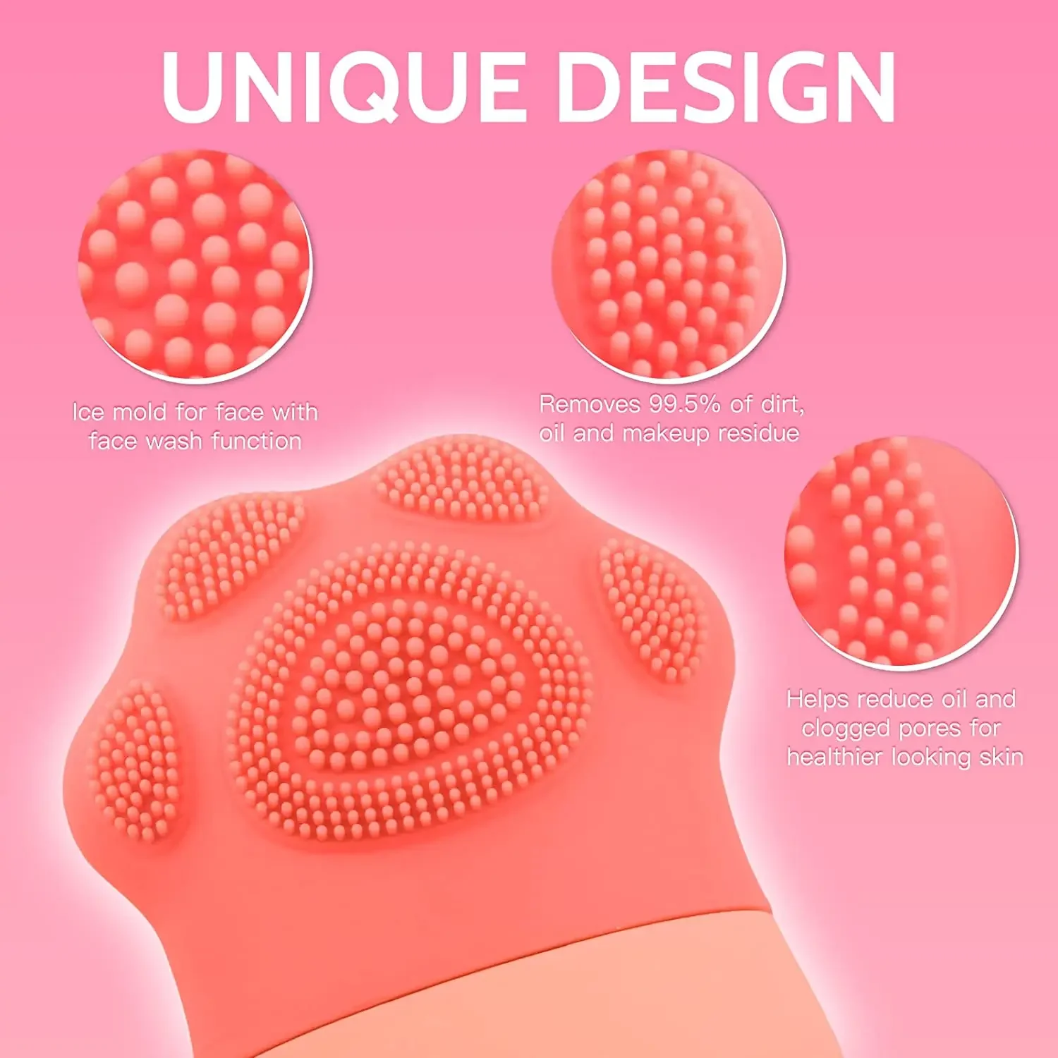 Rullo di ghiaccio per la bellezza del viso Rullo di ghiaccio con spazzola cosmetica Scrubber Mat Pad Strumento di pulizia Strumenti per la cura della pelle Regalo perfetto per le donne