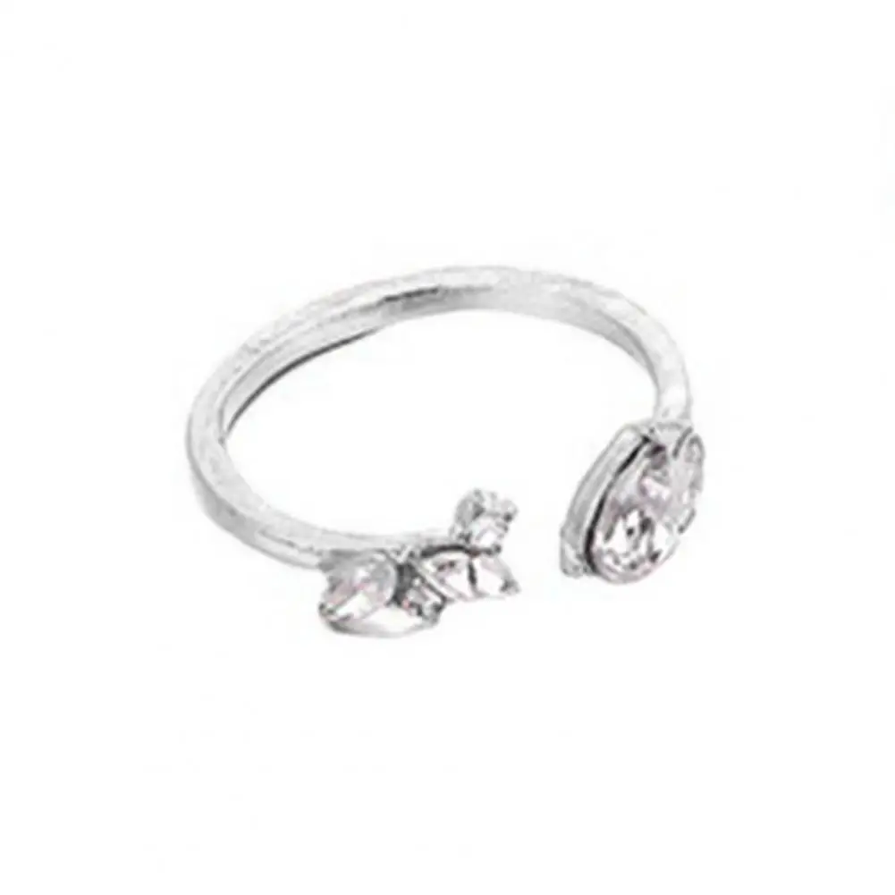 Various Styles Rings 9 Pcs Adjustable Lady Ring Set Rhinestone Star Moon Butterfly Heart Stackable Finger Jewelry Diverse Shape