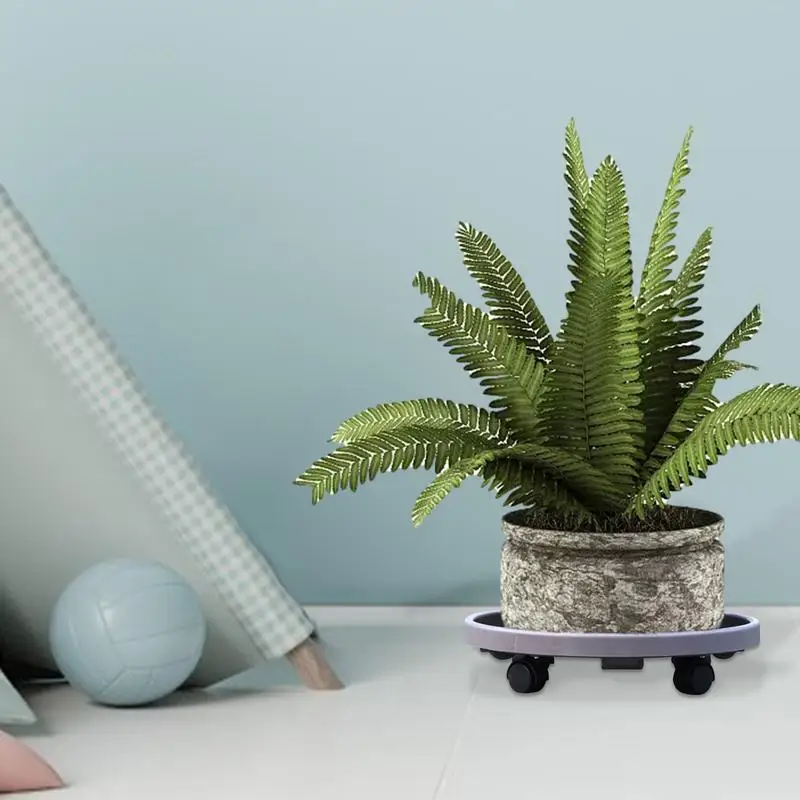 Universal Flower Pot Wheels Round Plastic Tray Plant Rack Tray Round Rolling Wheeled Flower Pot Tray Rolling Potted Plant Stand