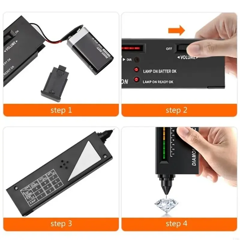 

ABHB-Portable Diamond Tester Pen Gemstone Jewelry Testing Tool High Accuracy Diamond Selector Detector