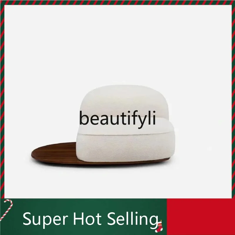 

K132 Italian minimalist island sofa modern cream style villa large flat black walnut, fabric sofa