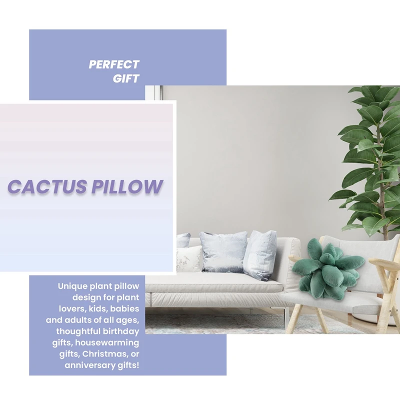 SEWS-Succulent Pillow Succulents Cactus Pillow Cute Succulents For Garden Or Green Lovers Or Bedroom Room Home Decoration