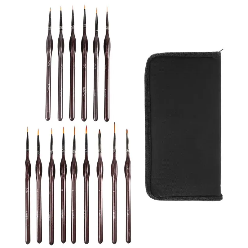Detail Paint Brush Set,15Pcs Miniature Painting Brushes Kit,Professional Mini Fine Paint Brushes Set Highly Recommended