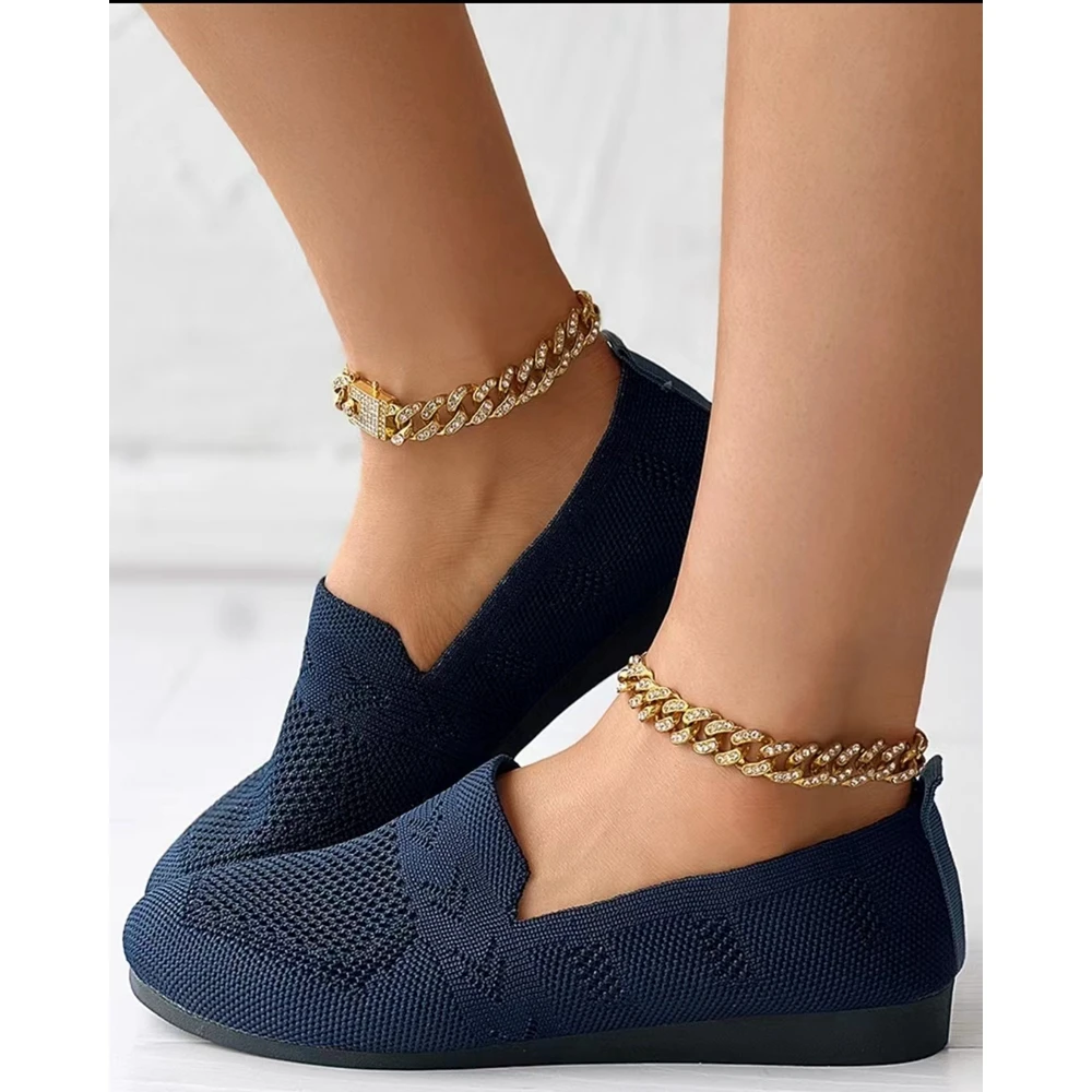 Women Going Out Hollow Out Breathable Slip-on Loafers New In Casual Work Shoes Spring Fashion Slip-on Round Toe Detail Flats