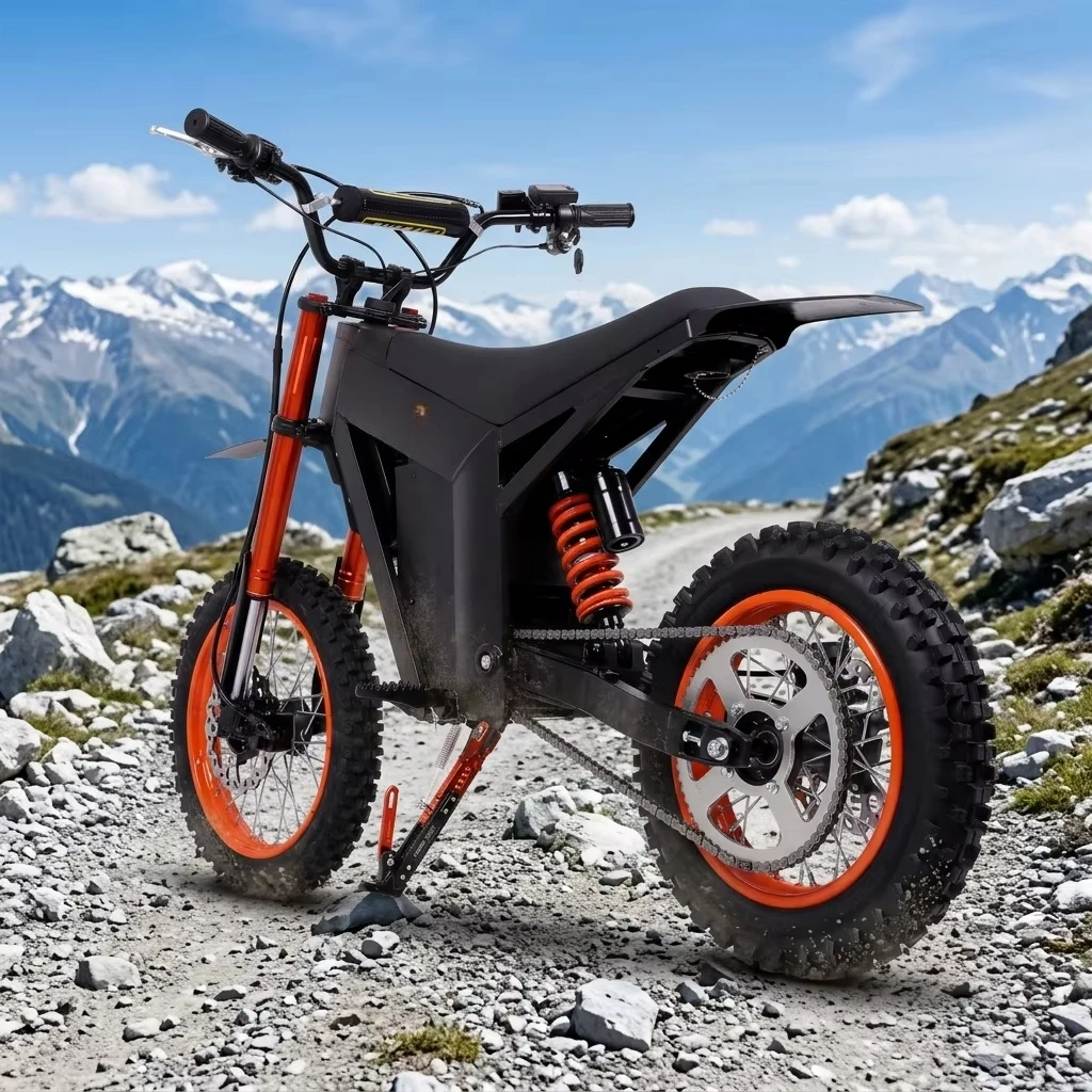 RRE 3000W electric off-road motorcycle 48V 21Ah long-distance ATV 55km/h front/rear hydraulic brakes, iron-aluminum alloy frame