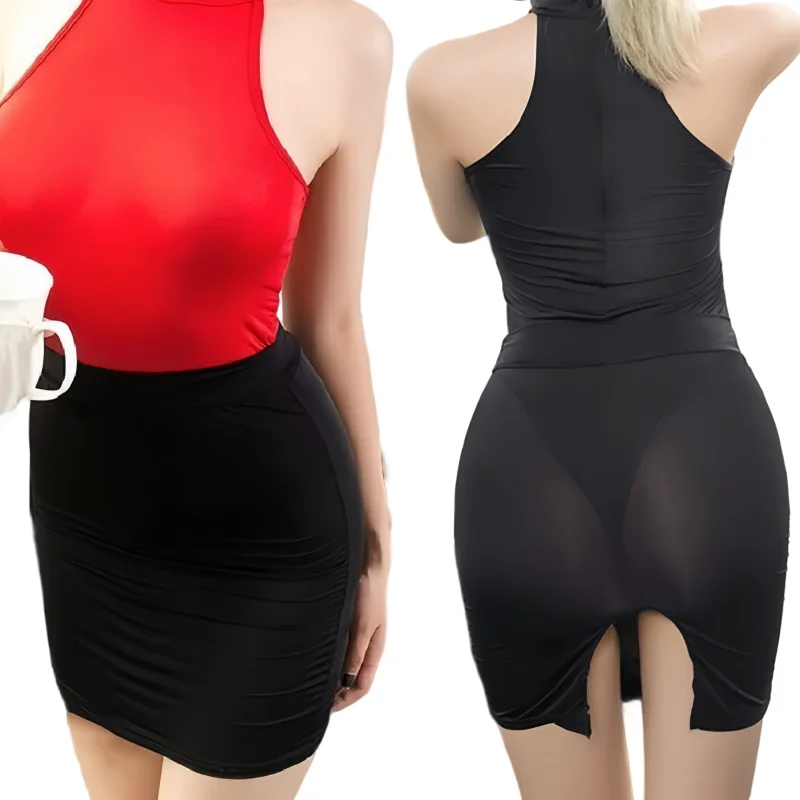 NEWFUNJOIN-faldas cortas transparentes para mujer, minifalda de tubo de cintura alta, vestido largo y transparente para Club nocturno