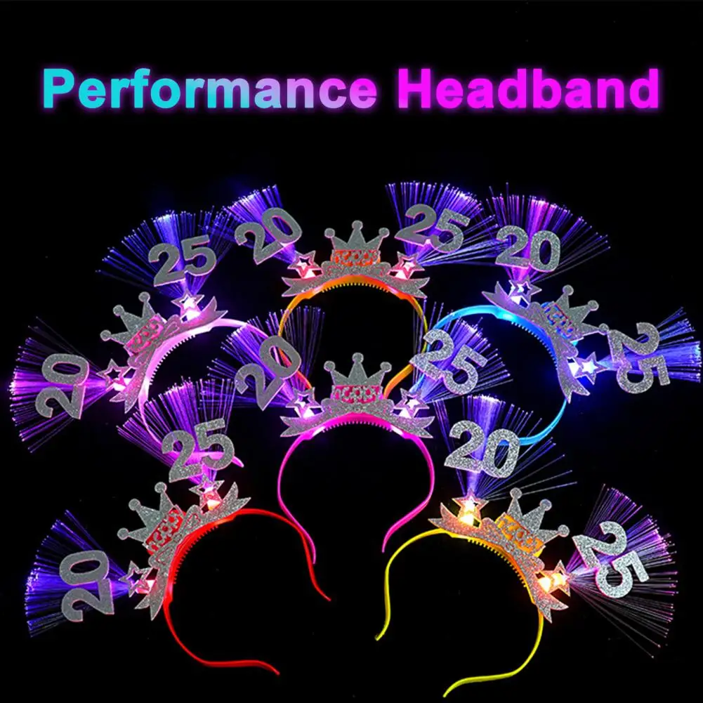 Secure Fit Headband Led Light Up Headband for Women Flame Hair Hoop Party Accessories Prom Rave New Year Headband Luminous