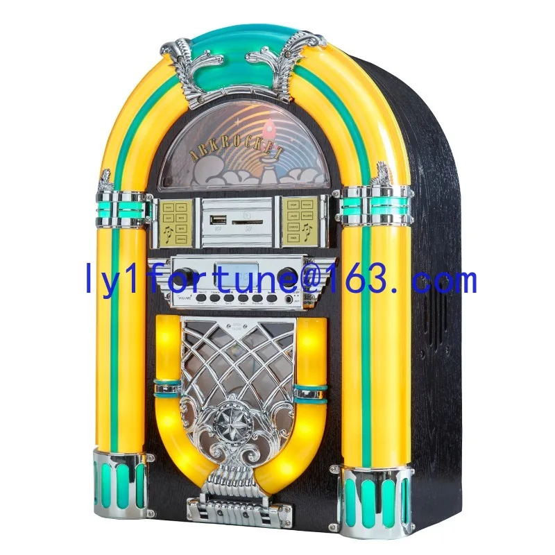 Vintage Bluetooth Desktop CD Player Jukebox Desktop Lights and Audio