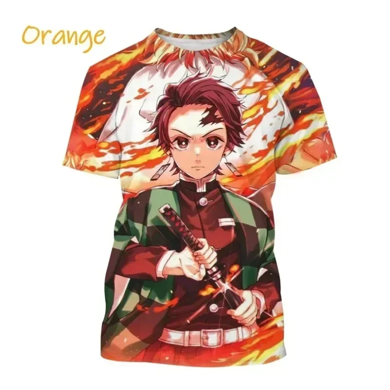 

Fashion New Kamado Tanjirou 3D Print T-Shirt Personality Anime Demon Slayer Casual Harajuku Street Round Neck Short Sleeve Tops