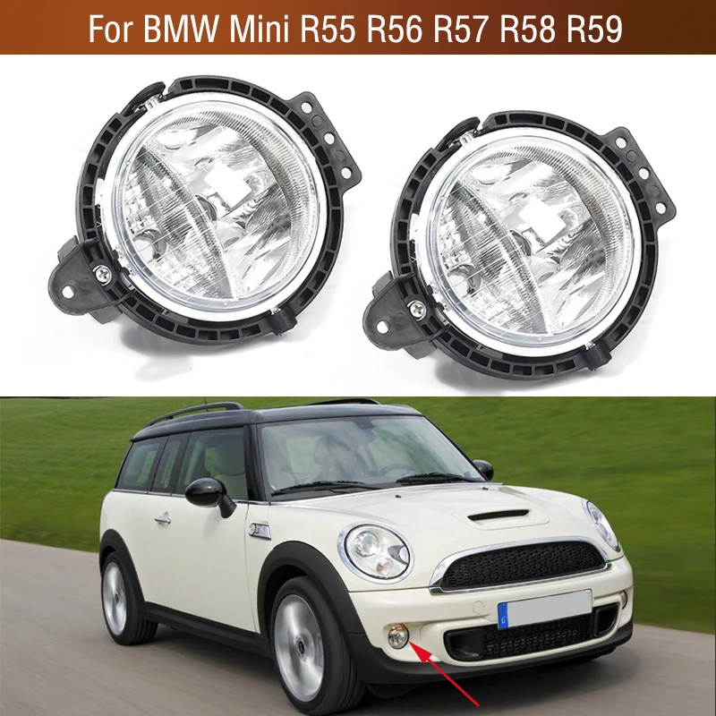 Car Front Bumper Fog Light Daytime Running Drive Lamp For BMW Mini R55 R56 R57 R58 R59 Foglight Foglamp With Bulb