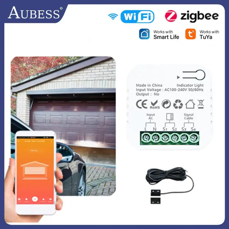 Tuya ZigBee WiFi Smart Garage Door Controller Smart Life App Remote Control Work With Alexa Google Home Use With Zigbee Gateway