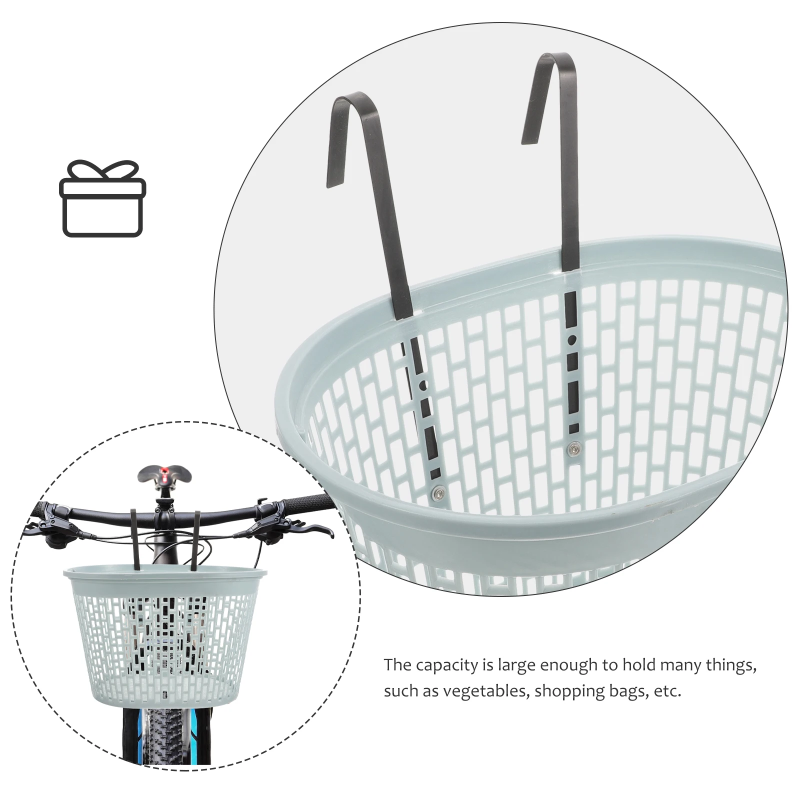 

Thickened Plastic Bicycle Basket Large Capacity Front Bike Container Sturdy Load-Bearing Design Easy Installation For Electric