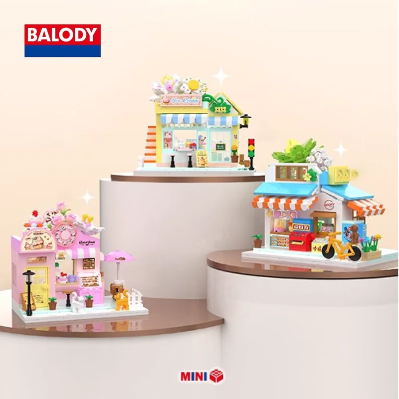 BALODY Street View Series 3D Stereo Dessert Cake Shop Architectural Design High Reduction Collect Gifts Woman Birthday 