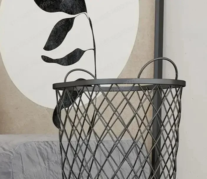 Creative Home Storage Basket - Gold Color Metal Frame with Wheels, Organizer for Laundry & Items