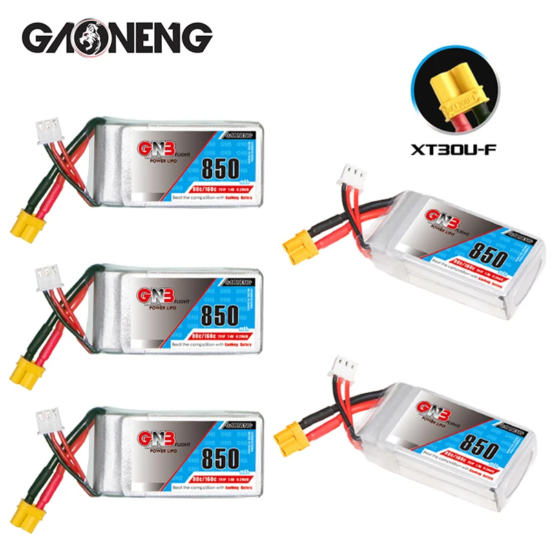 GNB Lipo Battery With XT30 Plug 2S 7.4V 850mAh 80C/160C  For FPV Racing Drone Micro Quadcopter Helicopter RC parts 7.4V Battery