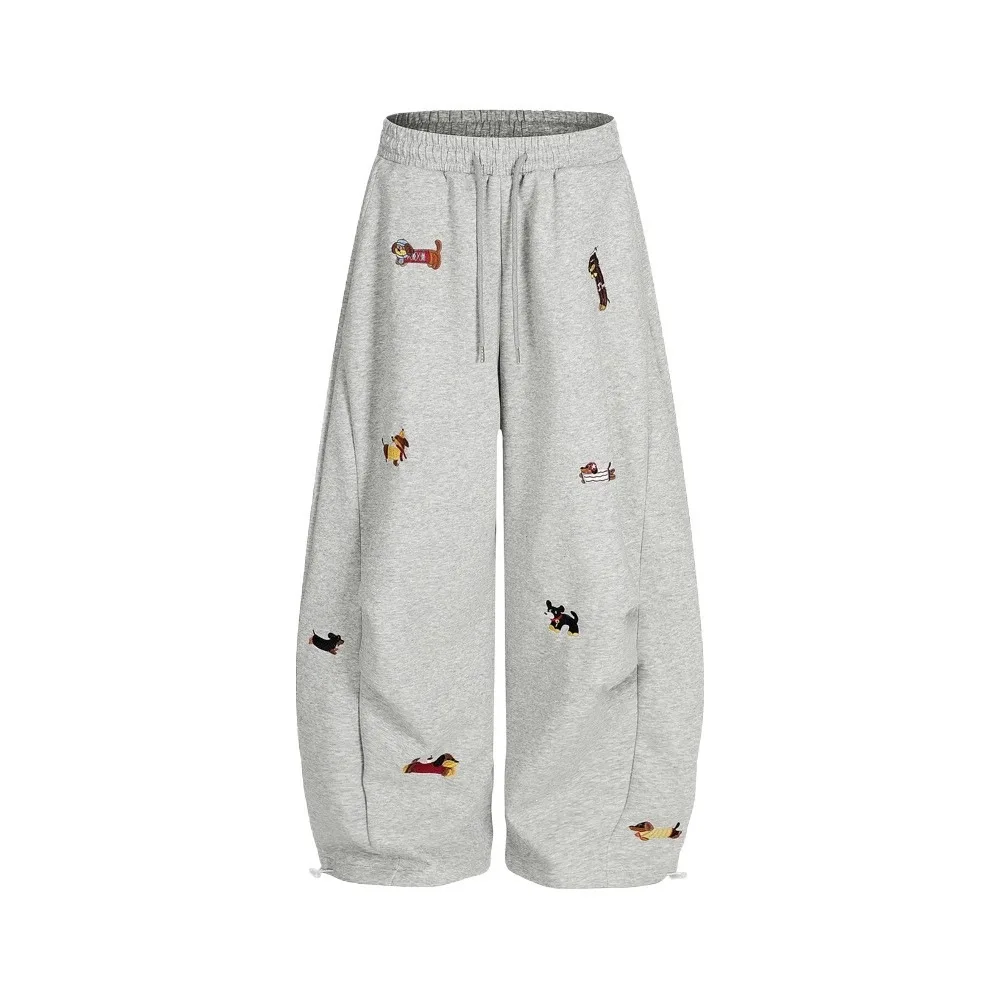 Casual Loose Sports Pants Men's Women's Autumn Seasonal Wide Leg Trousers Knife Edge Embroidery Youth Popular Leisure Trousers