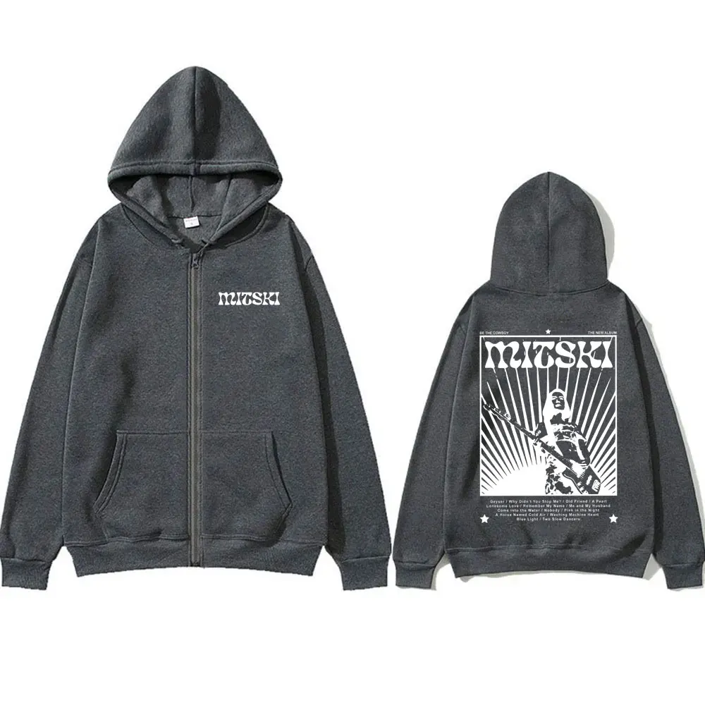 Mitski Be The Cowboy The New Album Graphic Zipper Hoodie Men Women Fashion Vintage Zip Up Jacket Male Casual Oversized Hoodies