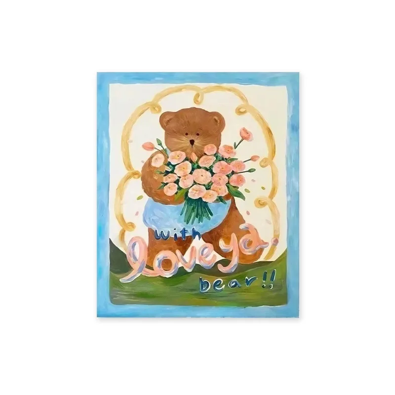 

Cute bedroom frameless painting children's room girl room bedside decorative painting