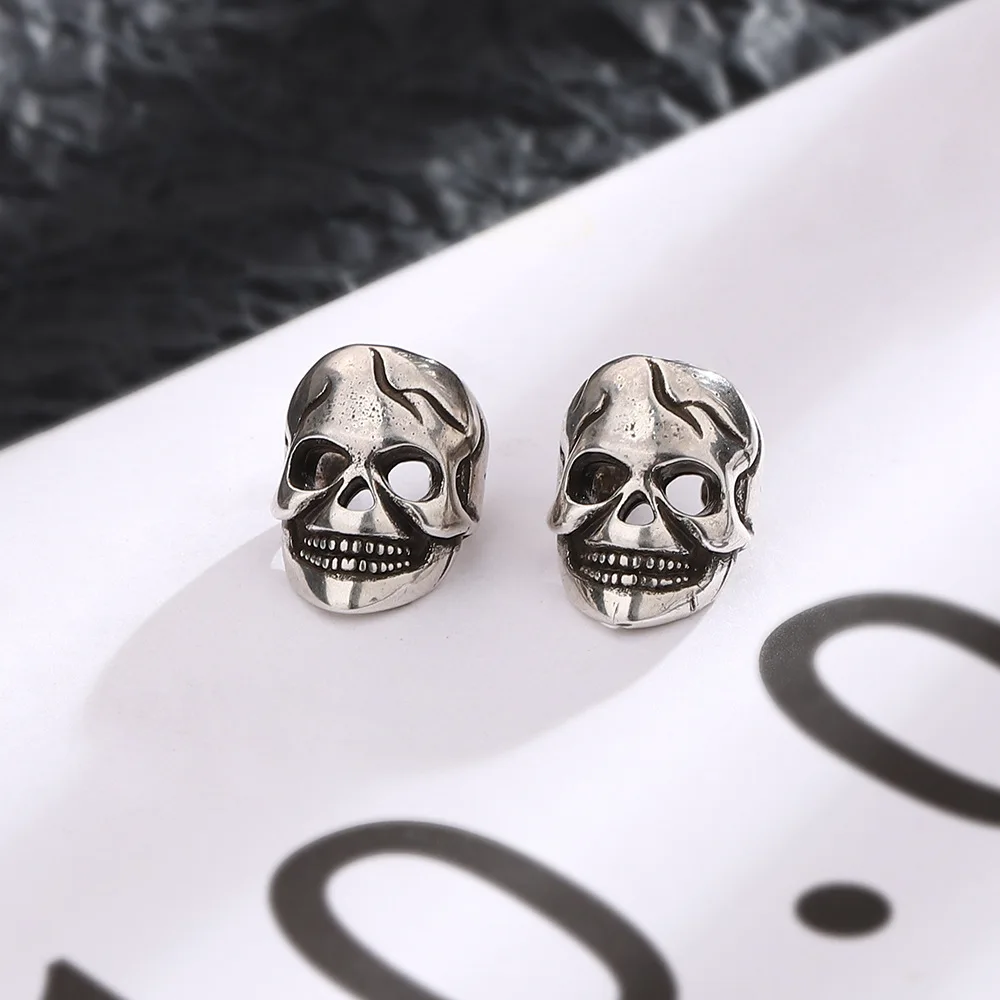 Vintage Persönlichkeit Schädel Ohrringe für Frauen Silber Farbe Punk-Stil keine Piercing Ohr manschette Halloween Schmuck Accessoires