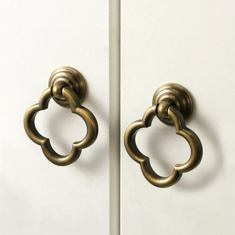 Vintage Brass Handle Drawer Cabinet, Wardrobe Door, Dining Cabinet, Chinese Pendant, Pull Ring Handle